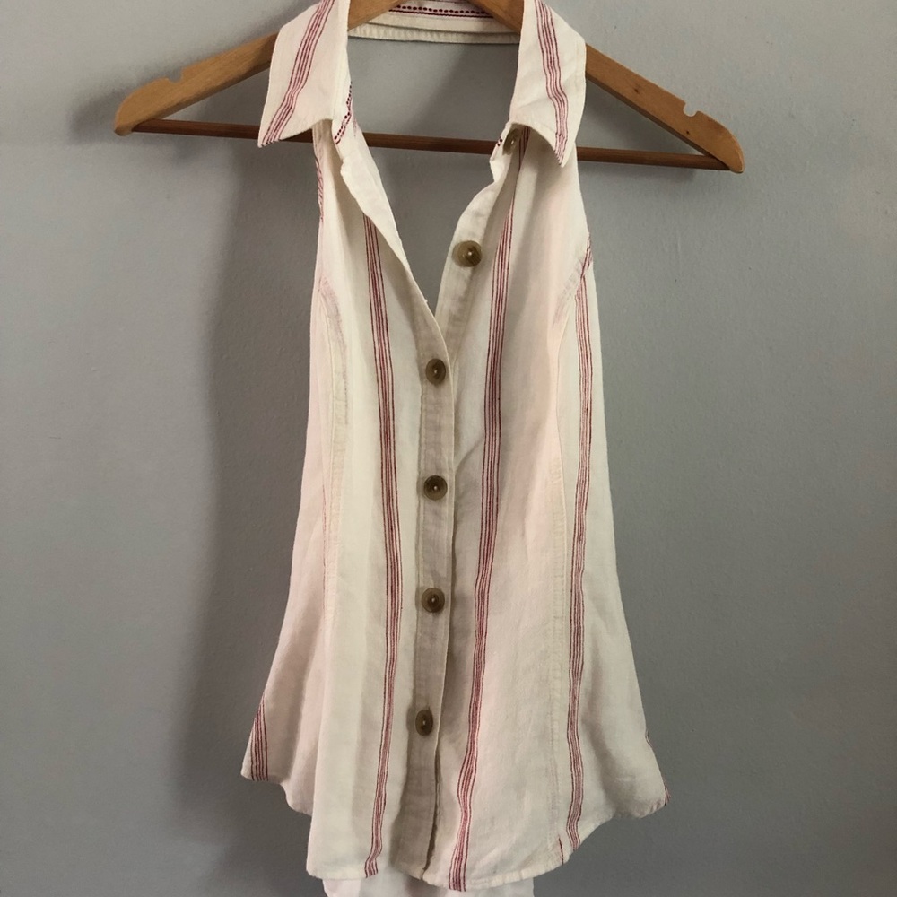 Anthropologie Button Down Halter Top